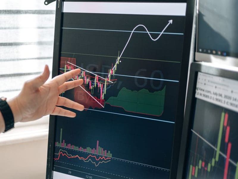 Live financial dashboard and analytics on a monitor